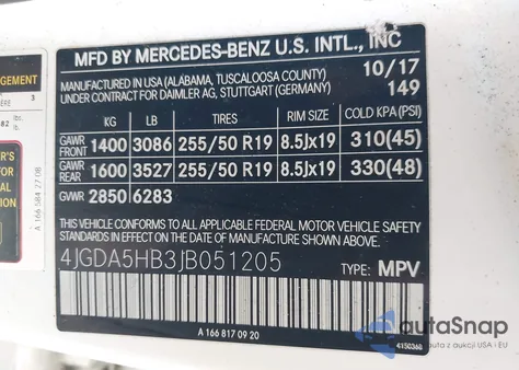 2018 Mercedes-Benz Gle 350 4Matic z USA, uszkodzony, nr VIN 4JGDA5HB3JB051205